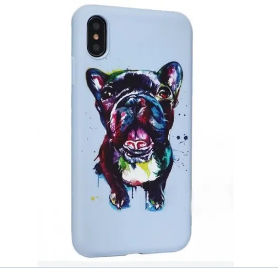 Чохол накладка Bright Style Matte Silicone Case для iPhone X/iPhone Xs Dog 2, фото 1