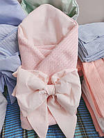 Детское одеяло, плед - конверт на выписку и в коляску для новорожденного ребёнка Розовый