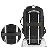 Рюкзак чоловічий міський дорожній з відділом для ноутбука, USB-портом. Рюкзак сумка ділова (чорний), фото 7