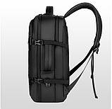 Рюкзак чоловічий міський дорожній з відділом для ноутбука, USB-портом. Рюкзак сумка ділова (чорний), фото 8