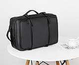 Рюкзак чоловічий міський дорожній з відділом для ноутбука, USB-портом. Рюкзак сумка ділова (чорний), фото 9