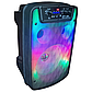 Портативна акустична система + мікрофон Winso OTY808-8"x1 дюйми 10 W Bluetooth колонка з RGB + Пульт AGR, фото 7