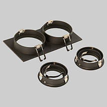 Точковий поворотний світильник чорного кольору 2 лампи алюміній 175х92 мм, фото 5