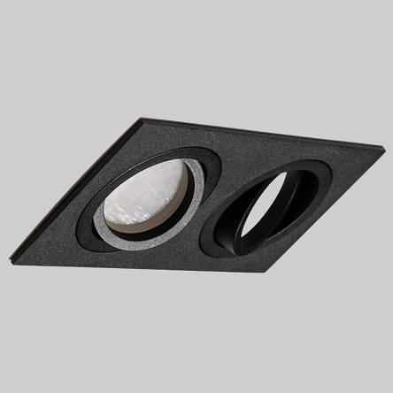 Точковий поворотний світильник чорного кольору 2 лампи алюміній 175х92 мм, фото 1