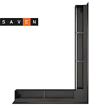 Вентиляційна решітка для каміна кутова права SAVEN Loft Angle 95х800х450 графітова, фото 6