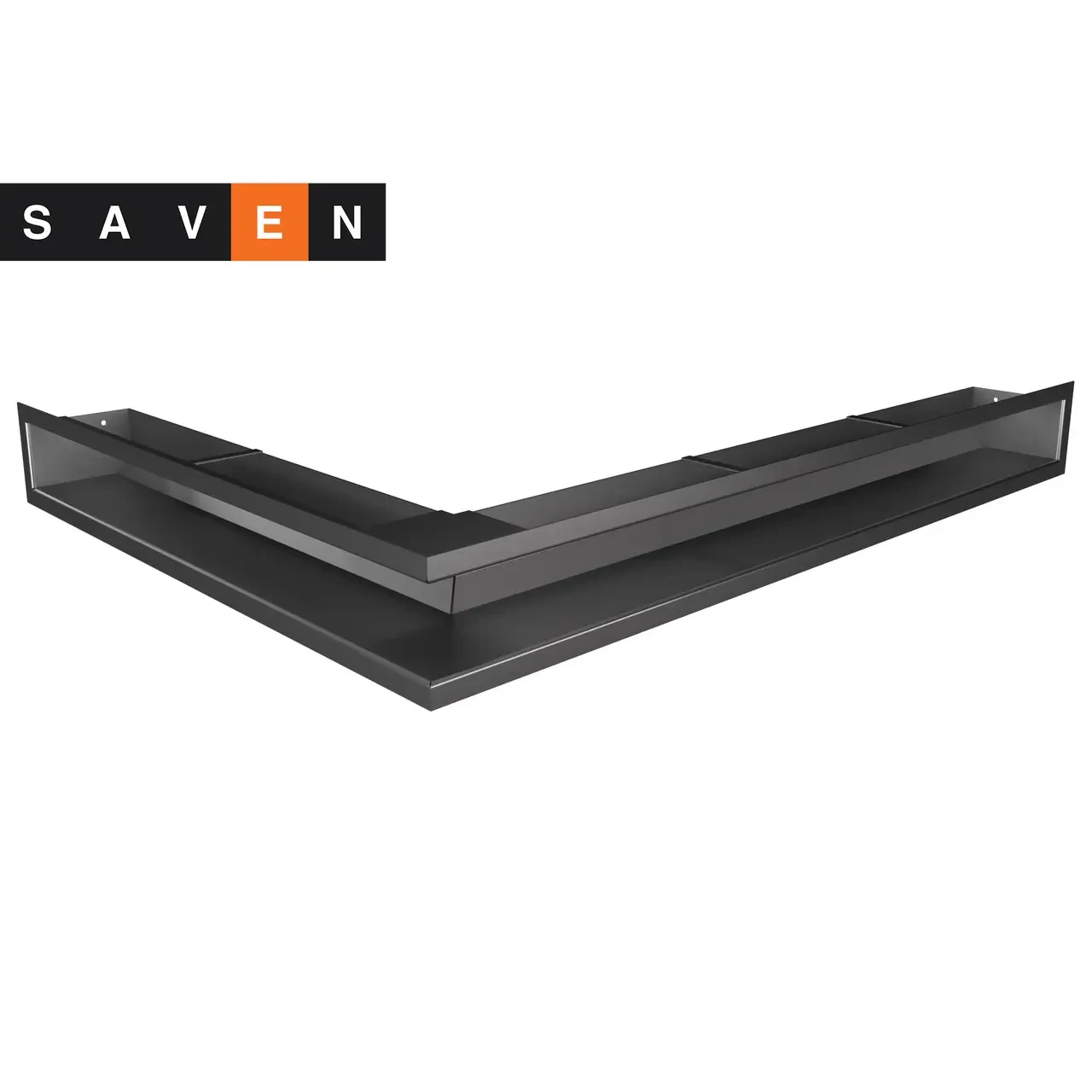 Вентиляційна решітка для каміна кутова права SAVEN Loft Angle 95х800х450 графітова