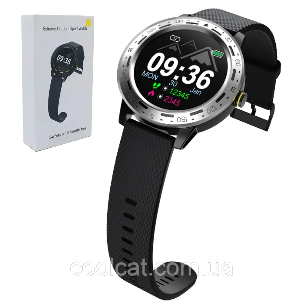 Розумний Bluetooth годинник Smart S18, Сірі / Водонепроникний годинник для фітнесу / Наручний смарт годинник