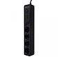 Мережевий фільтр Proove 3000Вт 4 розетки + 4USB + 2Type-C 2м подовжувач Power Socket P-04 Black, фото 5