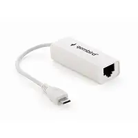 Переходник Gembird NIC-mU2-01 microUSB (тато) - RJ45 (мама) White