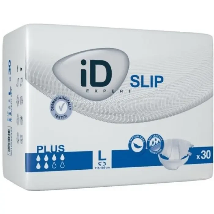 Підгузники для дорослих ID SLIP Plus L №30 (115-155 див.) недихаючі