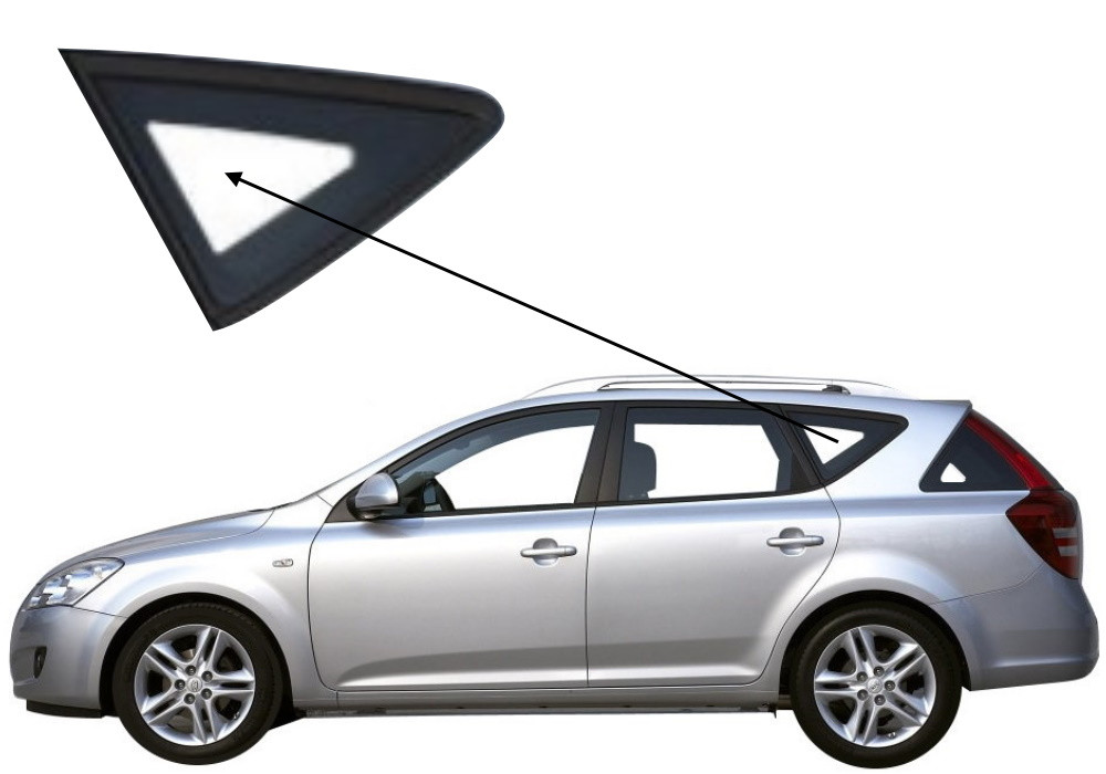 Бічне скло Kia Ceed 2007-2012 салону заднє ліе