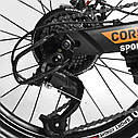 Дитячий спортивний велосипед чорний з помаранчевим Corso 20" "T-REX" магнієва рама 7-швидкісний, фото 5