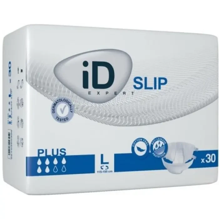 Підгузки для дорослих ID SLIP Plus L №30 (115-155 см.) недихаючі