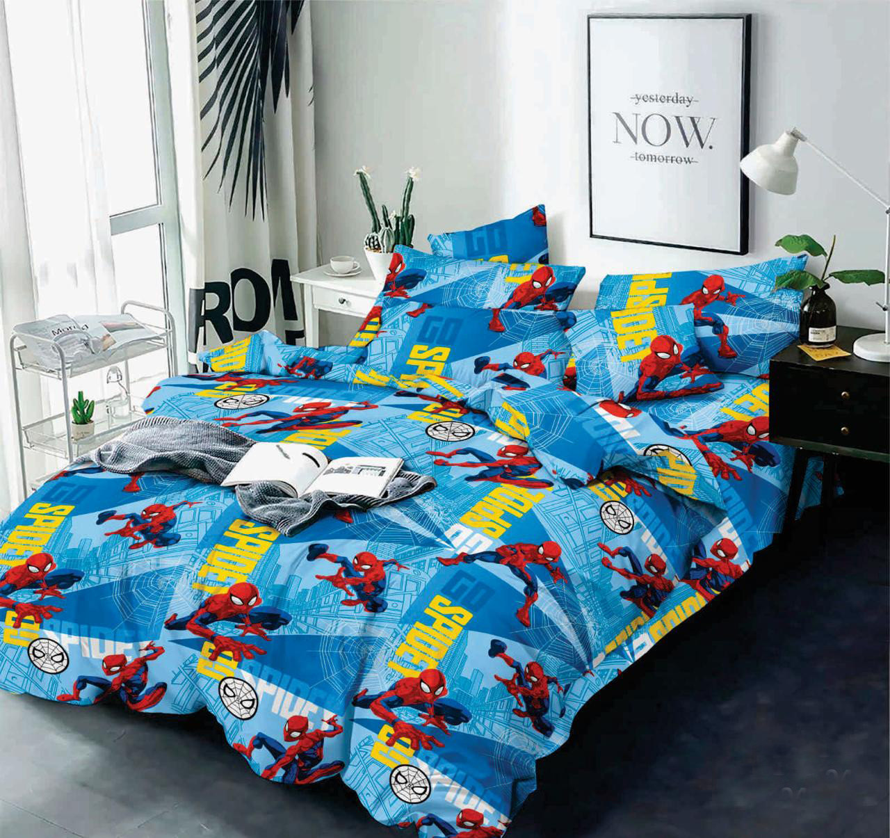 Комплект дитячої постільної білизни "Спайдер новий" Бязь Голд, комплекти постільної білизни з дитячим малюнком Євро, фото 1
