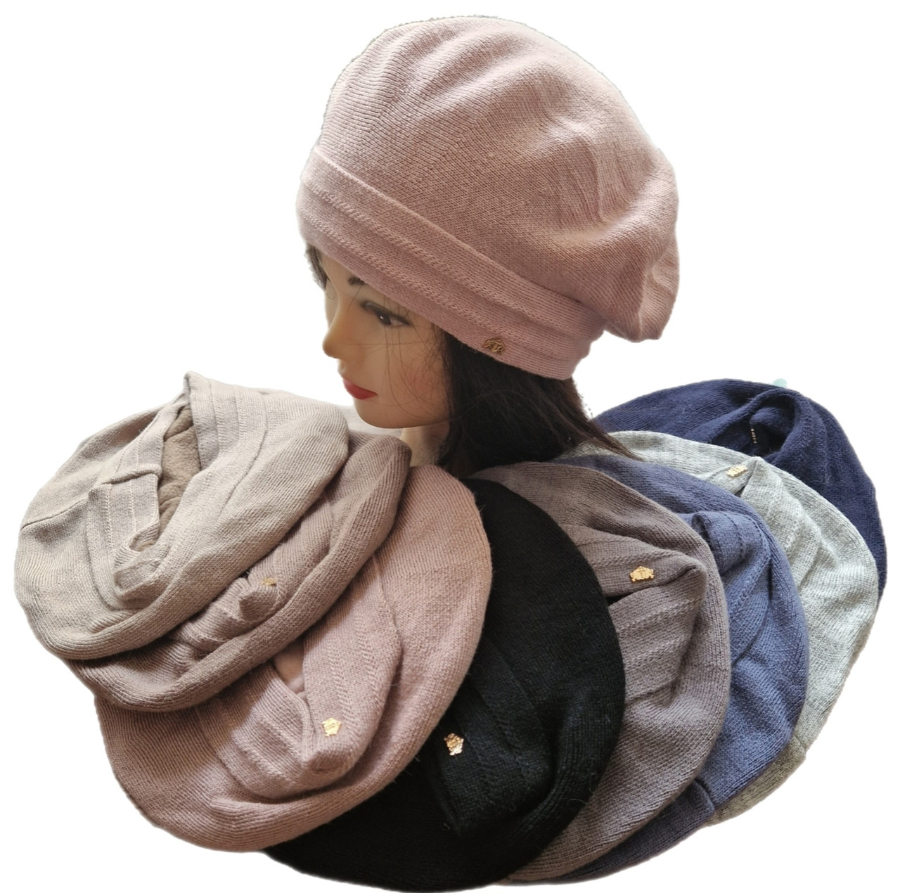 Оптом Берет жіночий зима фліс на ніжці