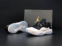 Мужские стильные легкие качественные кроссовки черно белые Nike Air Jordan 11 cmft