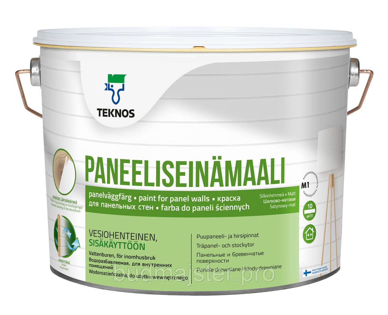 Фарба для панельних стін Teknos Paneeliseinämaali, 9 л. Б1