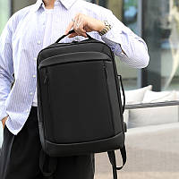 Рюкзак мужской городской повседневный с отделом для ноутбука, USB портом. Рюкзак сумка деловой (черный)