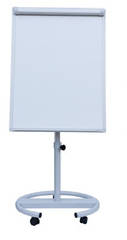 Фліпчарт магнітний сухостиральний, 70 х100 cм, мобільний на колесах, вертикальний BM.0010