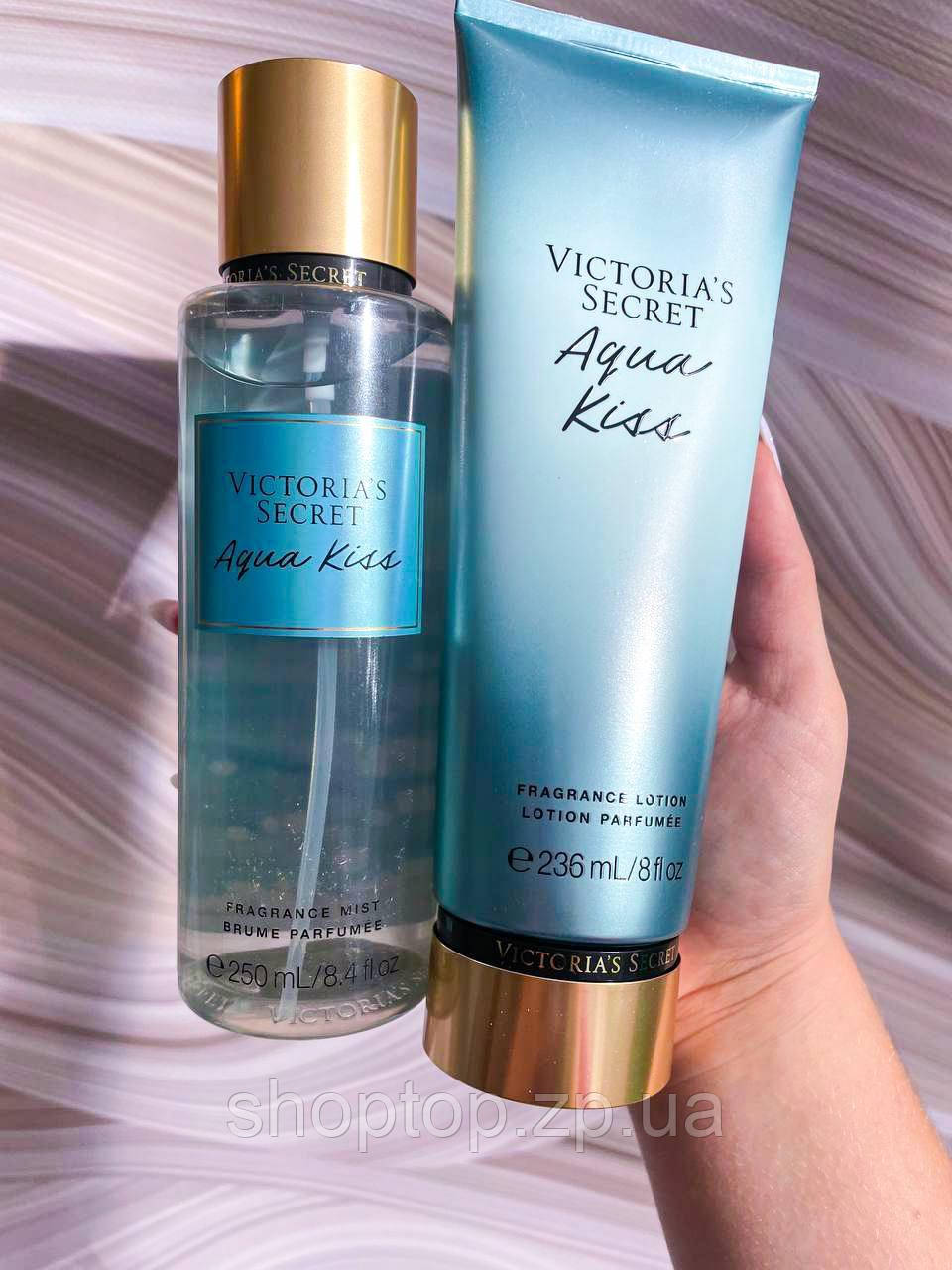 Подарунковий набір Victoria's Secret Aqua Kiss Лосьйон 236 мл + Міст 250 мл