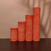 Оранжевые свечи из пальмового воска Комплект из 3-х свечей (10,15,20 см)
