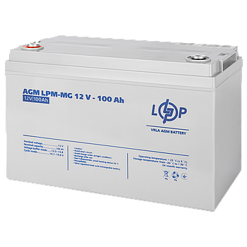Акумулятор мультигелевий LPM-MG GEL 12 вольт - 100 ампер для котла ДБЖ безперебійника