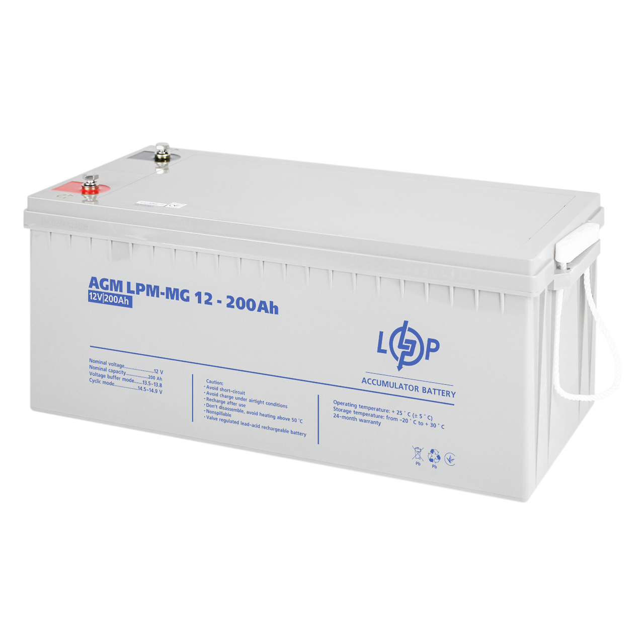 Акумулятор мультигелевий LPM-MG GEL 12 вольт - 200 ампер для будинку для інвертора для резервного живлення квартири безперебійника
