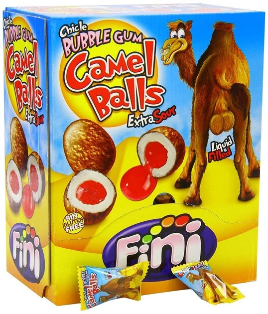 Жувальна гумка (жуйка) з рідкою начинкою Вишня без глютена Fini Camel Balls 1000 г 200 шт Іспанія