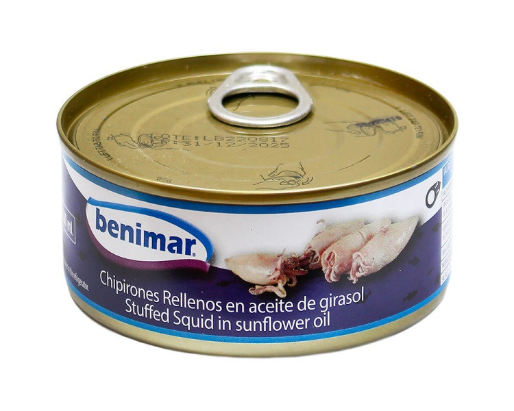 Кальмар Benimar Кільцями в Соняшниковій олії Stuffed Squid In Sunflower Oil 148 г Іспанія