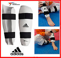 Захист гомілки для тхеквондо wt Adidas на ноги накладки щитки екіпірування теквондо та єдиноборств