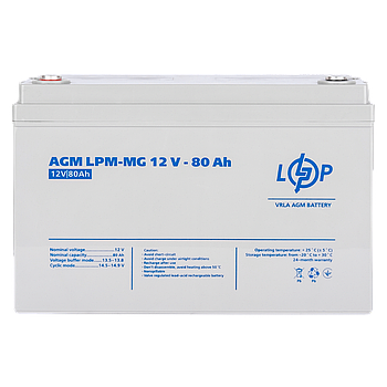 Аккумулятор мультигелевий LPM GEL 12 вольт - 80 ампер для для котла ДБЖ безперебійника, гелева батарея для дома