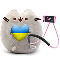 Мягкая игрушка Пушин кэт Pusheen cat с сердцем и держатель для мобильного телефона lazy bracket vol-10572