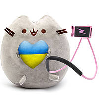 Мягкая игрушка Пушин кэт Pusheen cat с сердцем и держатель для мобильного телефона lazy bracket Pink vol-10572