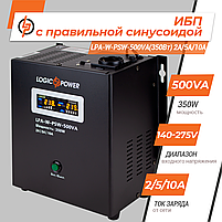 ДБЖ Перетворювач напруги з 12 на 220 вольт 350 Вт LP-500VA 5А/10A безперебійник з правильною синусоїдою для котла, фото 3