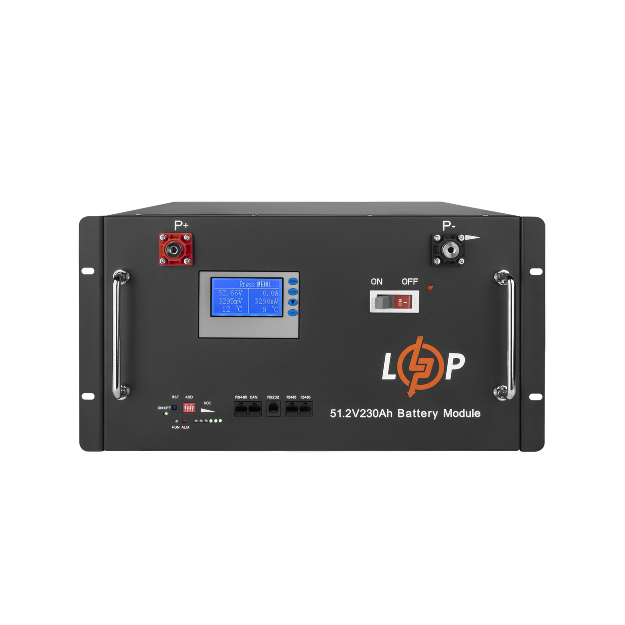 Акумулятор літієвий LP LiFePO4 48 вольт 230 ампер (11776Wh) (Smart BMS 200A) з LCD RM метал