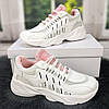 Кросівки жіночі білі з рожевим на пінковій підошві 4197, фото 6