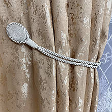 Магніт-підхват для штор, кант овал білий