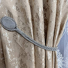 Магніт-підхват для штор, кант овал світло сірий