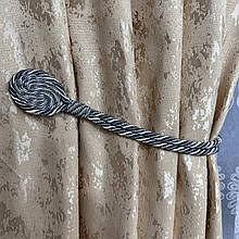 Магніт-підхват для штор, кант овал сіро-білий