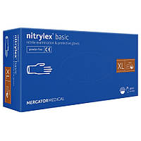 Нитриловые перчатки Mercator Nitrylex Basic размер XL синие (100 пар)