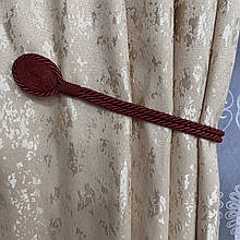 Магніт-підхват для штор, кант овал бордо