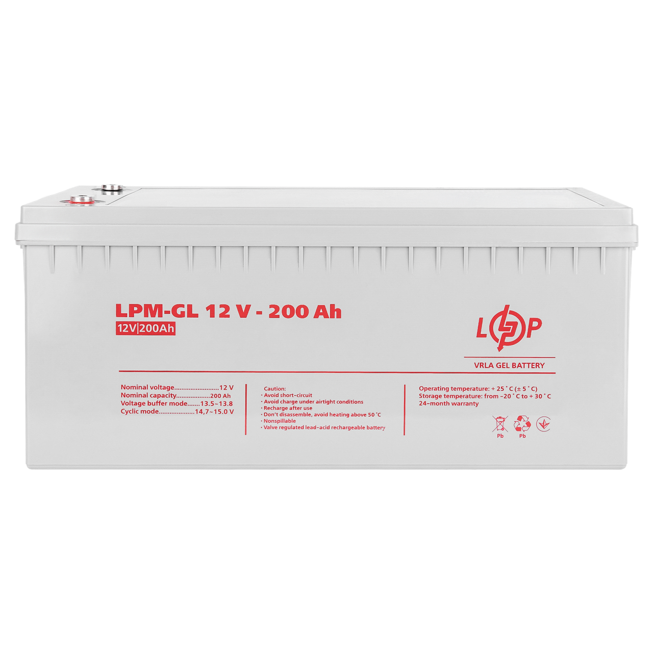 Акумулятор гелевий LPM GEL 12 вольт 200 ампер для котла для резервного живлення квартири безперебійника