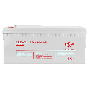 Акумулятор гелевий LPM GEL 12 вольт 200 ампер для котла для резервного живлення квартири безперебійника