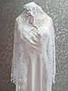 Весільний шарф (шаль, мережевна хустка) для нареченої в білому кольорі, вінчальний шарф, фото 3