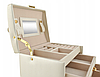 Ювелірна скринька шкатулка кейс для прикрас 17,5х13,8х13,5 Бежева, фото 3