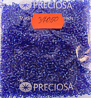 Бисер 10/0, цвет - сине-серебристый, №37050 матовый с квадратным отверстием(уп.50 грамм)