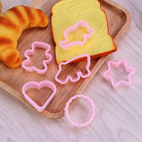 Набір форм для вирубки печива 6 шт (рожевий)