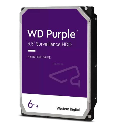 Жорсткий диск 6TB Western Digital Purple WD64PURZ для відеоспостереження
