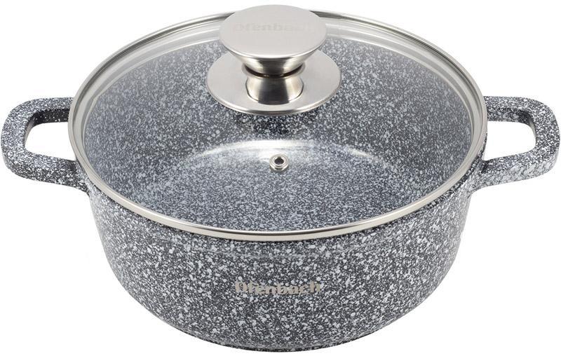 Каструля Kamille Snow Marble 2.3л greenpharm індукційна з антипригарним покриттям, фото 1