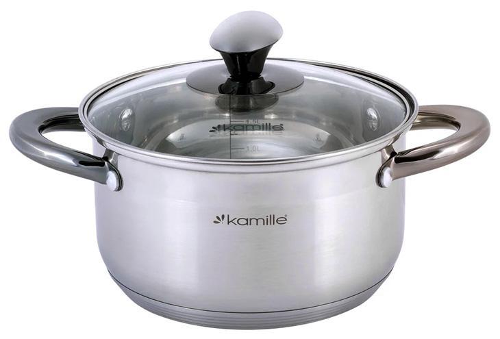 Каструля Kamille Groningen 4.5л greenpharm з нержавіючої сталі з 5-шаровим індукційним дном, фото 1
